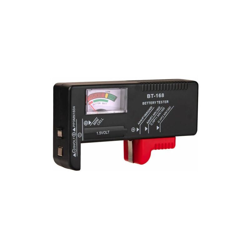 foto del prodotto tester universale per batterie domestiche, tester per batterie per apparecchi acustici, tester di tensione per batterie aa, aaa, c, d, 9 v, 1,5 v e a