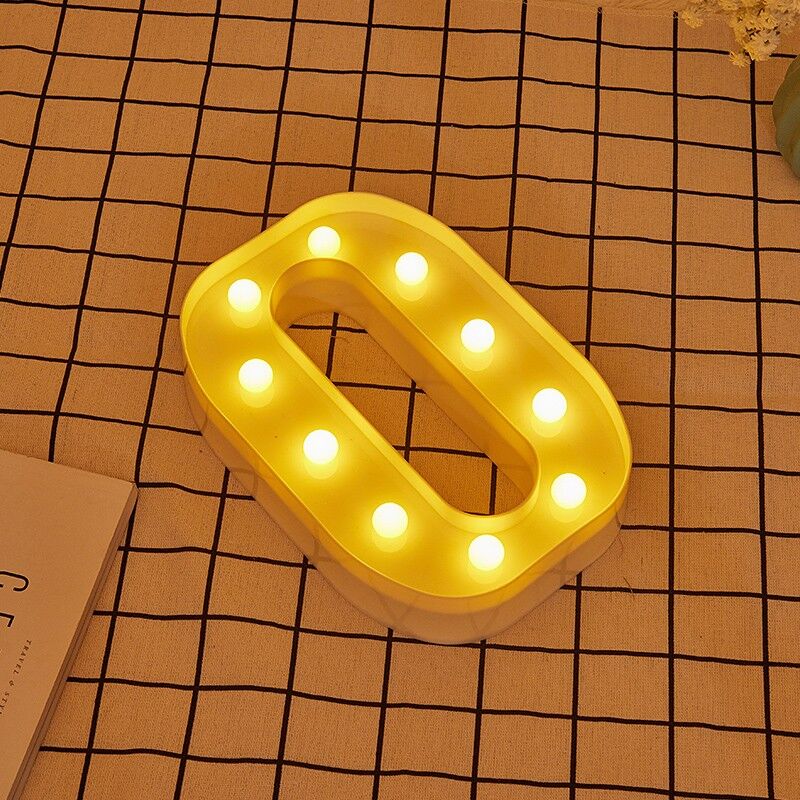 foto del prodotto testi a led o altezza calda bianca illuminata da 22 cm a 2aa letters and rotules jandei