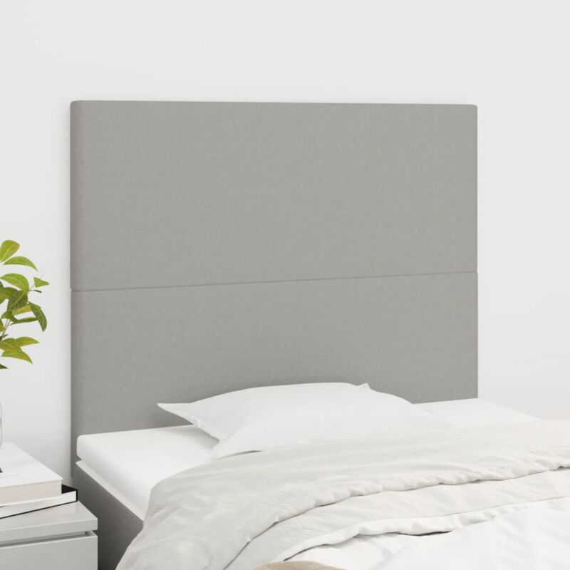 foto del prodotto testiera 2 pz grigio chiaro 80x5x78 88 cm in tessuto