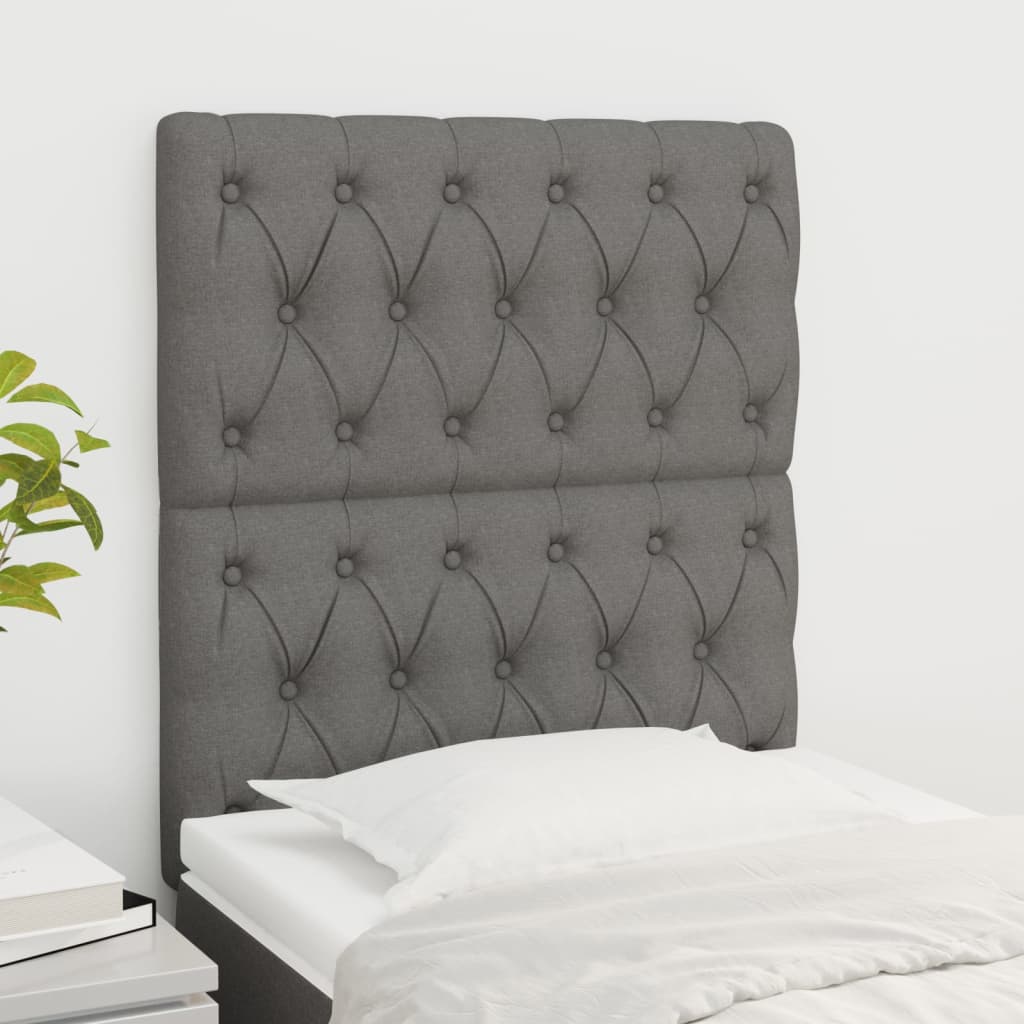foto del prodotto testiera 2 pz grigio scuro 80 x 7 x 78 88 cm in tessuto cod mxl 43159