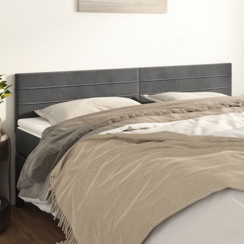 foto del prodotto testiera 2 pz grigio scuro 90x5x78 88 cm in velluto vidaxl