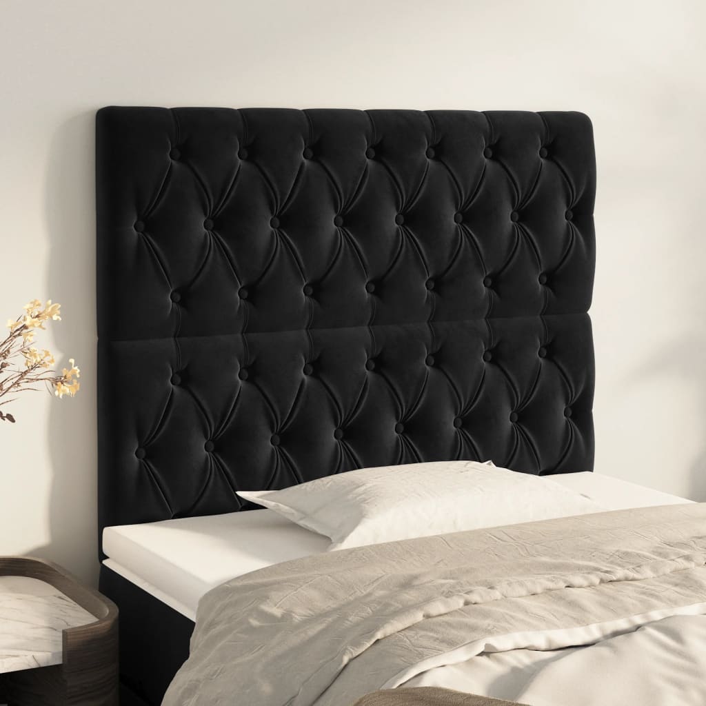 foto del prodotto testiera 2 pz nera 90 x 7 x 78 88 cm in vellutocod mxl 121556