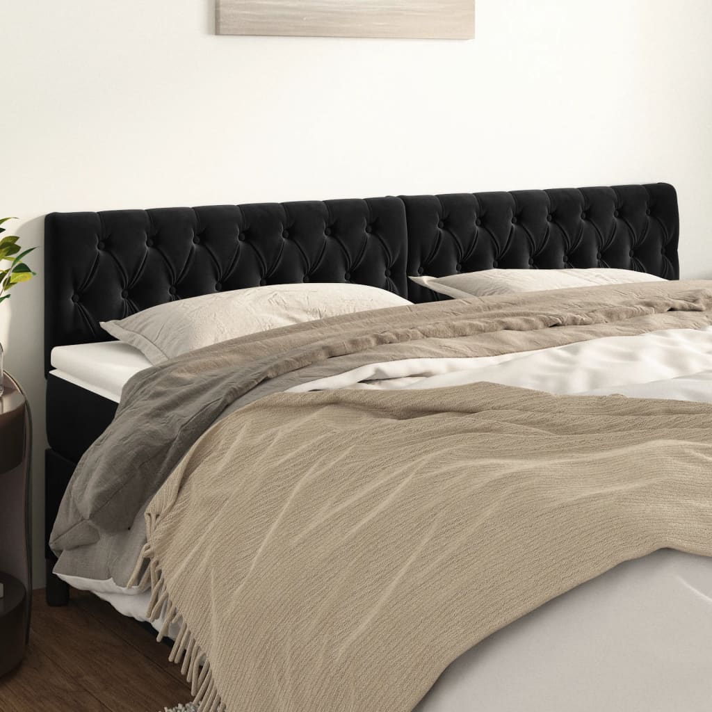 foto del prodotto testiera 2 pz nera 90 x 7 x 78 88 cm in vellutocod mxl 71514
