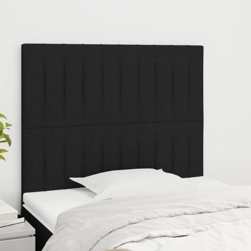 foto del prodotto testiera 2 pz nera 90x5x78 88 cm in tessuto