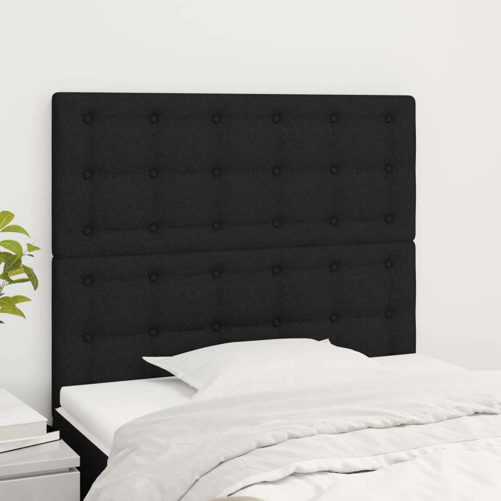 foto del prodotto testiera 2 pz nera 90x5x78 88 cm in tessuto cod mxl 49472