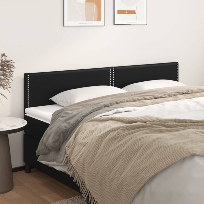 foto del prodotto testiera 2 pz nero 90x5x78 88 cm in similpelle