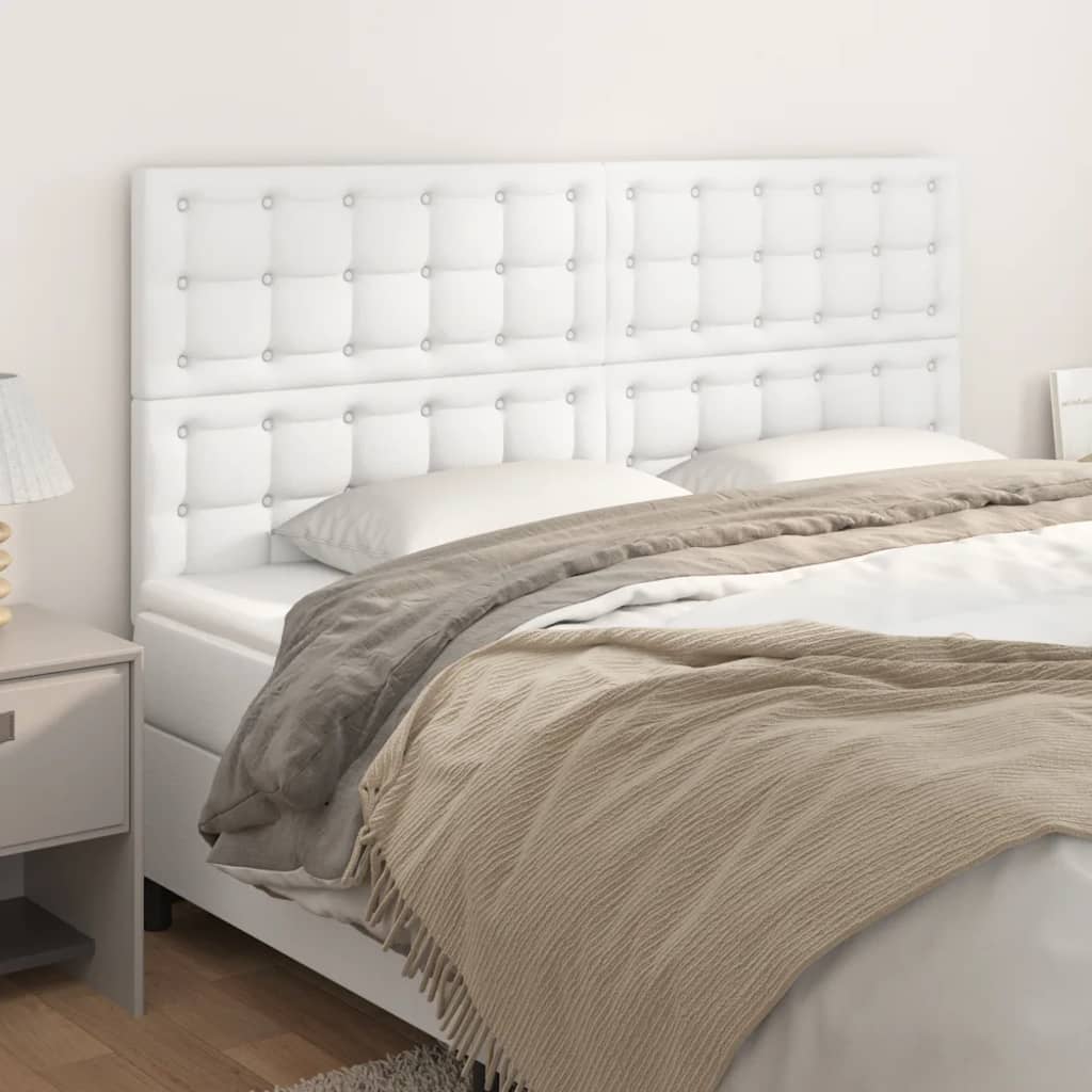 foto del prodotto testiera 4 pz bianca 90x5x78 88 cm in similpelle cod mxl 53194