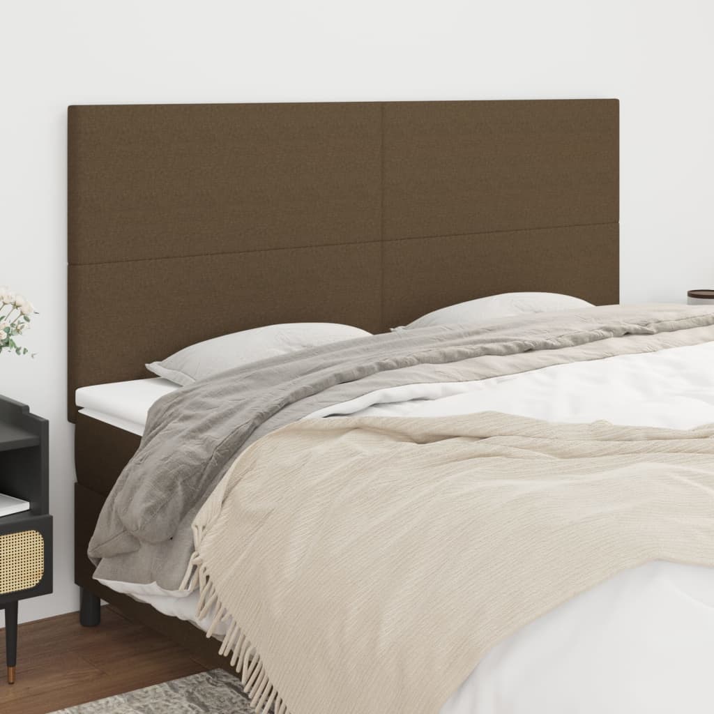 foto del prodotto testiera 4 pz marrone scuro 90x5x78 88 cm in tessuto