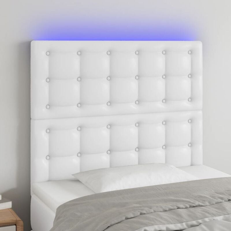foto del prodotto testiera a led bianco 80x5x118 128 cm in similpelle vidaxl