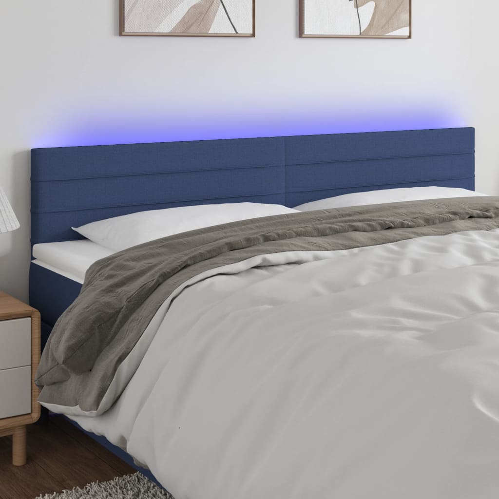 foto del prodotto testiera a led blu 180x5x78 88 cm in tessutocod mxl 97785