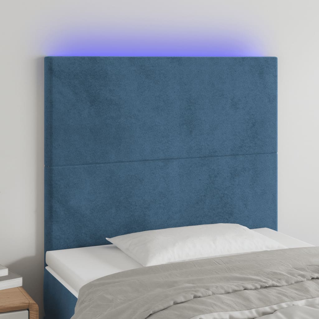 foto del prodotto testiera a led blu scuro 80x5x118 128 cm in vellutocod mxl 73800