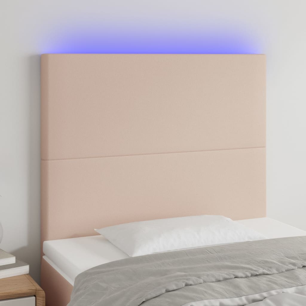 foto del prodotto testiera a led cappuccino 80x5x118 128 cm in similpelle cod mxl 48446