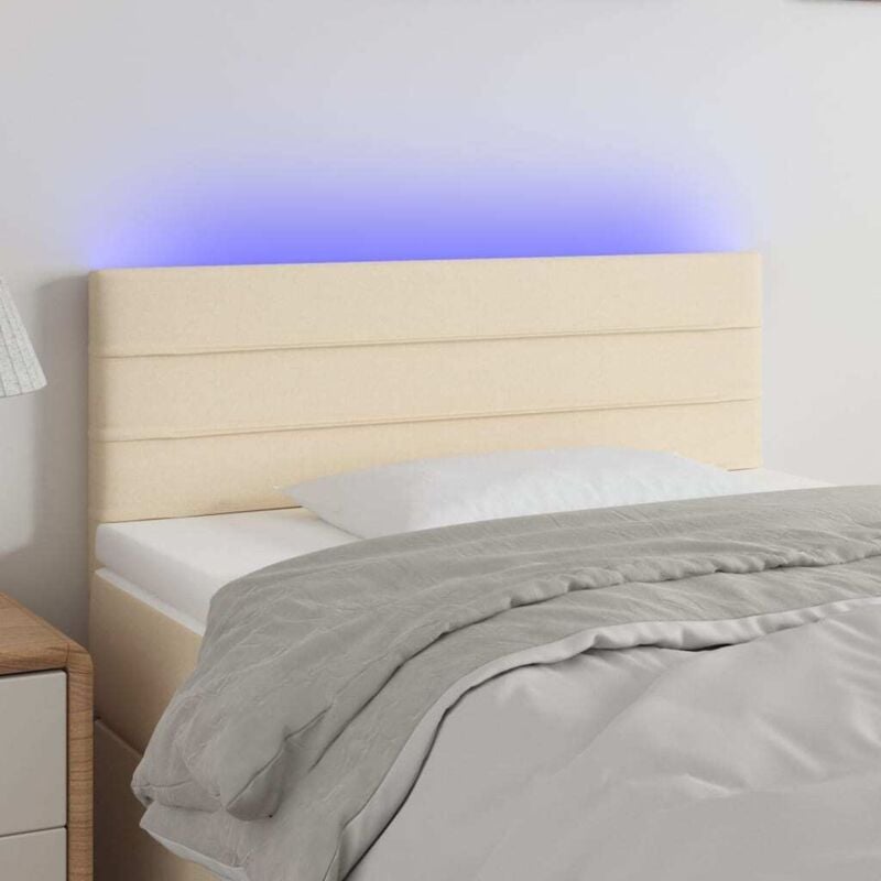 foto del prodotto testiera a led crema 80x5x78 88 cm in tessuto vidaxl