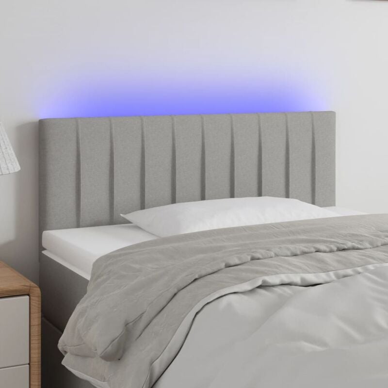 foto del prodotto testiera a led grigio chiaro 100x5x78 88 cm in tessuto vidaxl