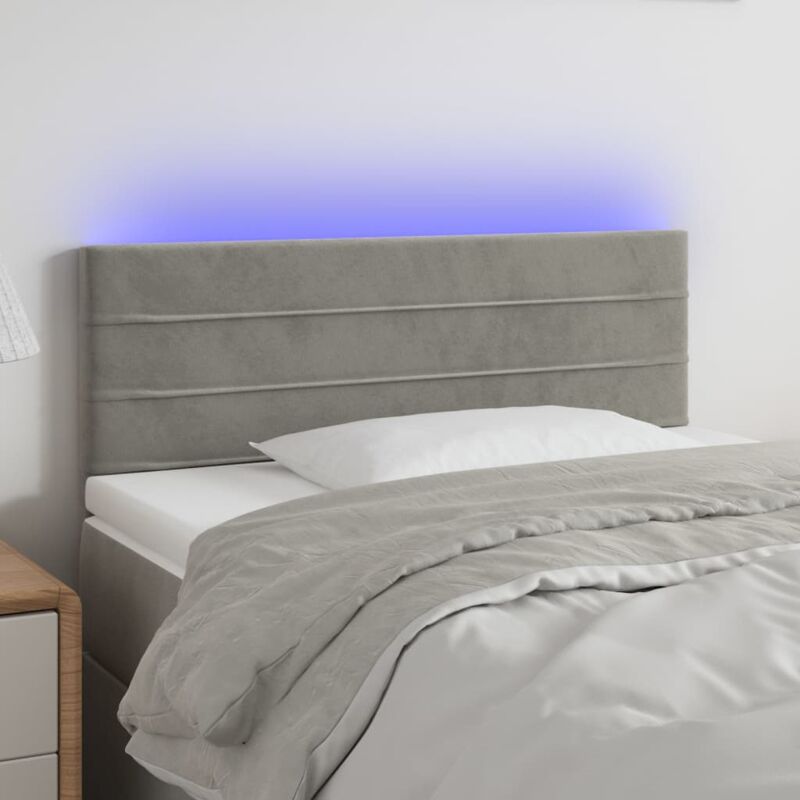 foto del prodotto testiera a led grigio chiaro 80x5x78 88 cm in velluto vidaxl