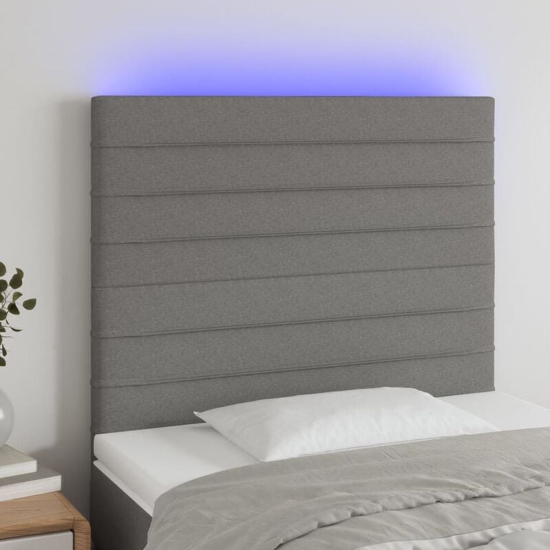 foto del prodotto testiera a led grigioscuro 100x5x118 128cm intessuto vidaxl