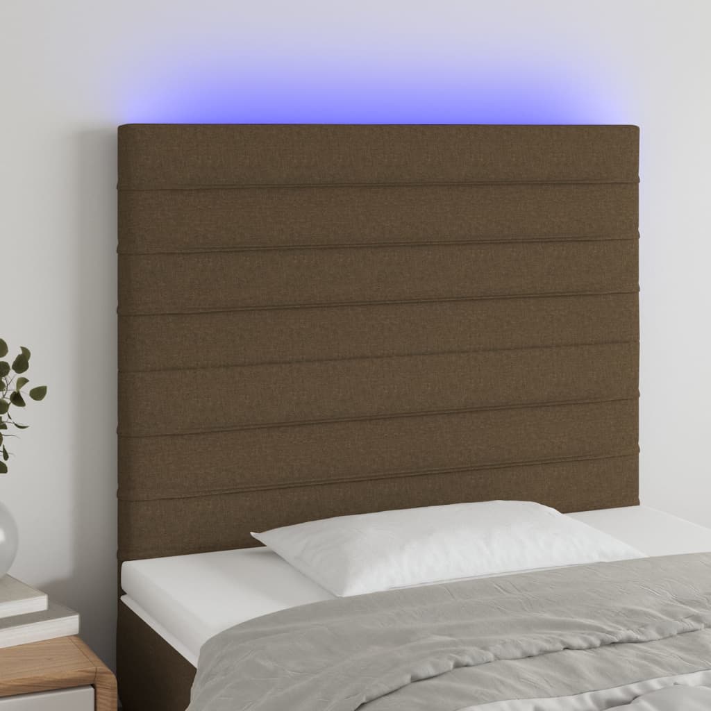 foto del prodotto testiera a led marrone scuro 80x5x118 128 cm in tessuto vidaxl