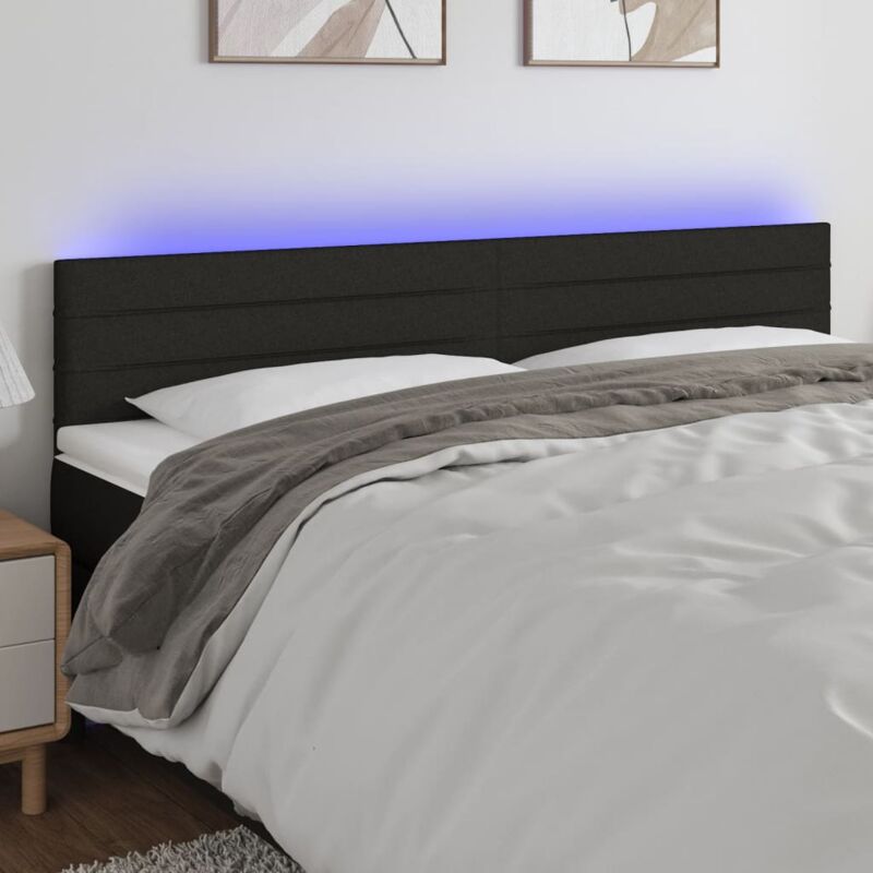 foto del prodotto testiera a led nera 180x5x78 88 cm in tessuto vidaxl