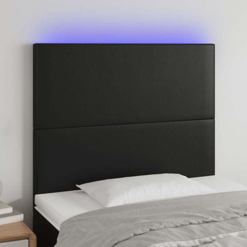 foto del prodotto testiera a led nera 80x5x118 128 cm in similpelle vidaxl
