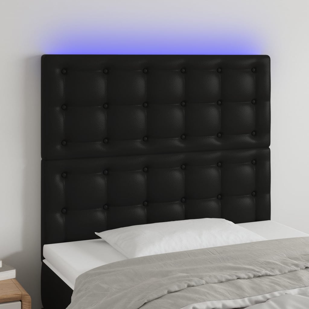 foto del prodotto testiera a led nera 80x5x118 128 cm in similpelle vidaxl