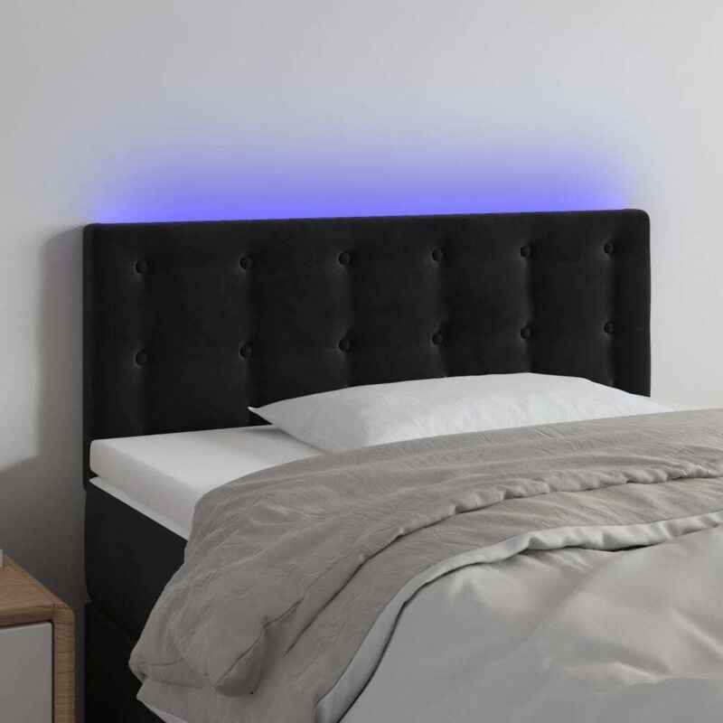 foto del prodotto testiera a led nera 80x5x78 88 cm in velluto vidaxl