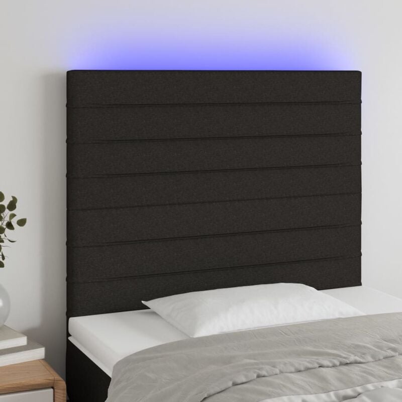 foto del prodotto testiera a led nero 90x5x118 128 cm in tessuto vidaxl