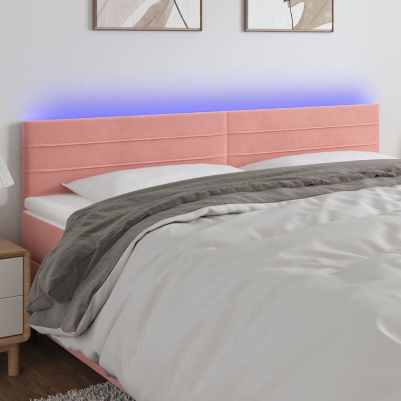 foto del prodotto testiera a led rosa 160x5x78 88 cm in velluto vidaxl