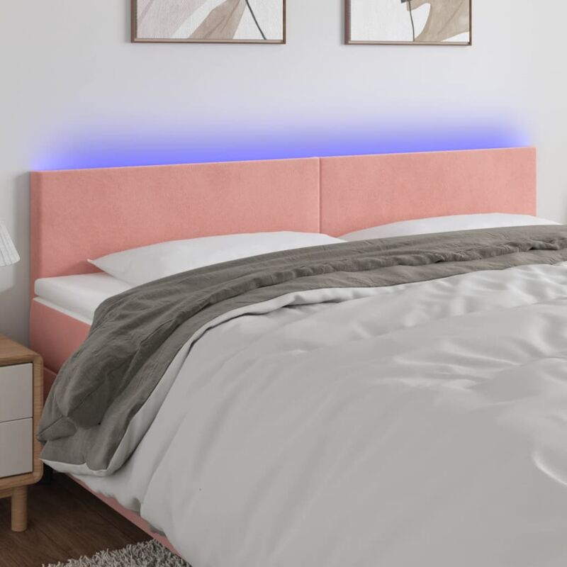 foto del prodotto testiera a led rosa 200x5x78 88 cm in velluto vidaxl