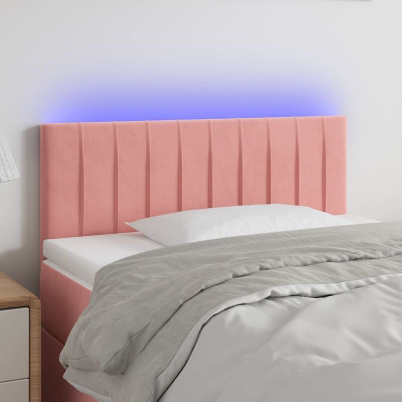 foto del prodotto testiera a led rosa 80x5x78 88 cm in velluto vidaxl