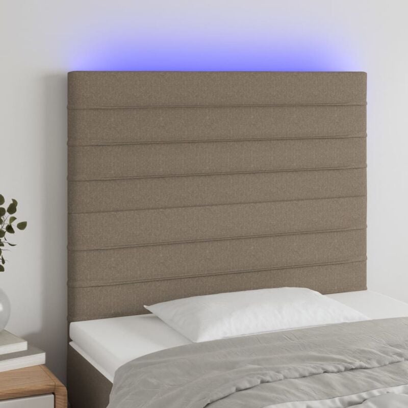 foto del prodotto testiera a led tortora 100x5x118 128 cm in tessuto vidaxl