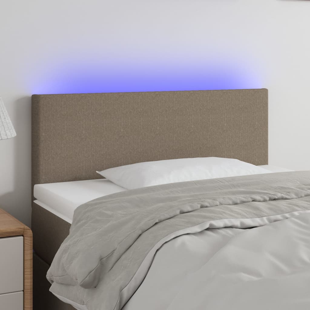 foto del prodotto testiera a led tortora 100x5x78 88 cm in tessuto
