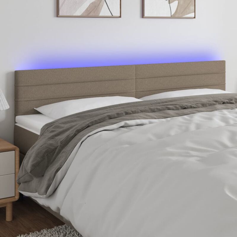 foto del prodotto testiera a led tortora 160x5x78 88 cm in tessuto vidaxl