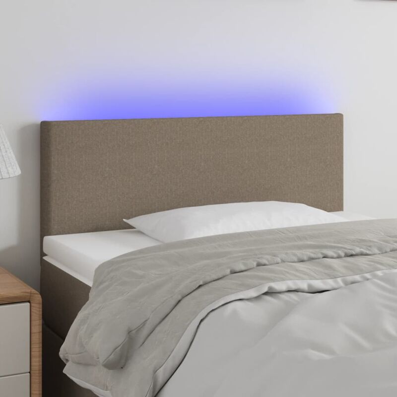 foto del prodotto testiera a led tortora 80x5x78 88 cm in tessuto