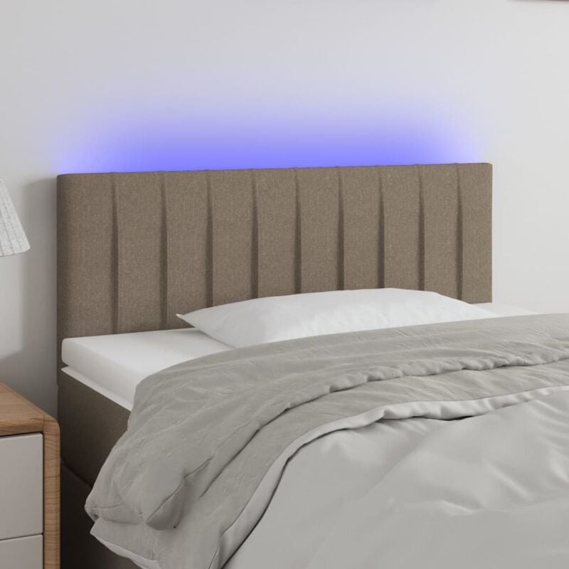 foto del prodotto testiera a led tortora 80x5x78 88 cm in tessuto