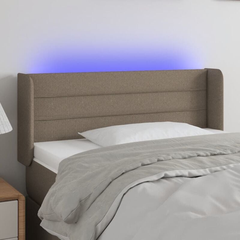 foto del prodotto testiera a led tortora 93x16x78 88 cm in tessuto vidaxl