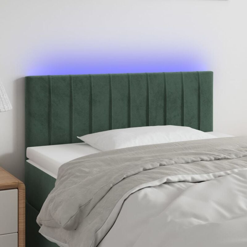foto del prodotto testiera a led verde scuro 100x5x78 88 cm in velluto vidaxl
