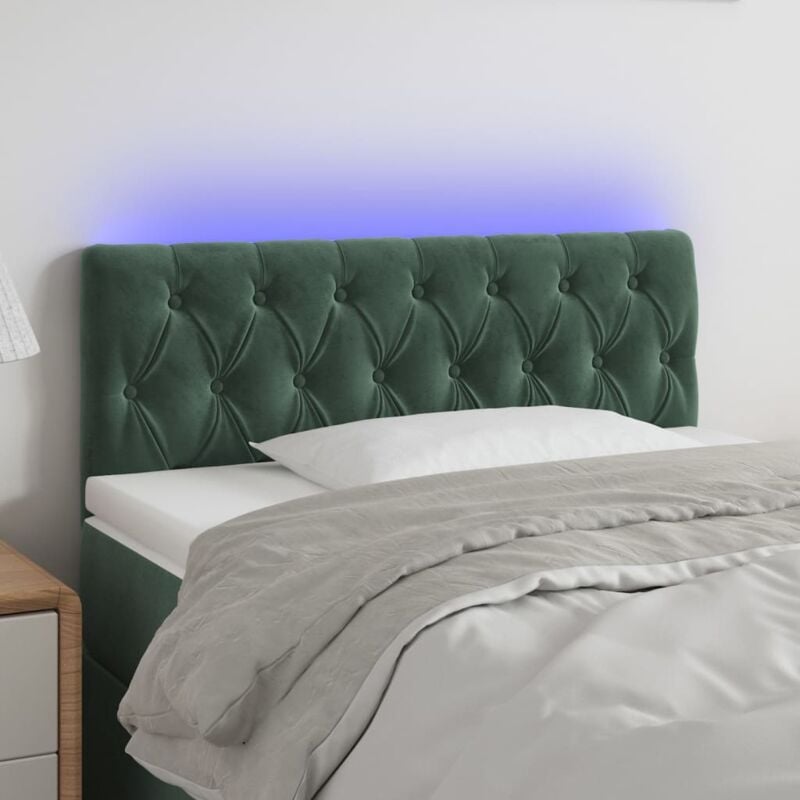 foto del prodotto testiera a led verde scuro 100x7x78 88 cm in velluto vidaxl