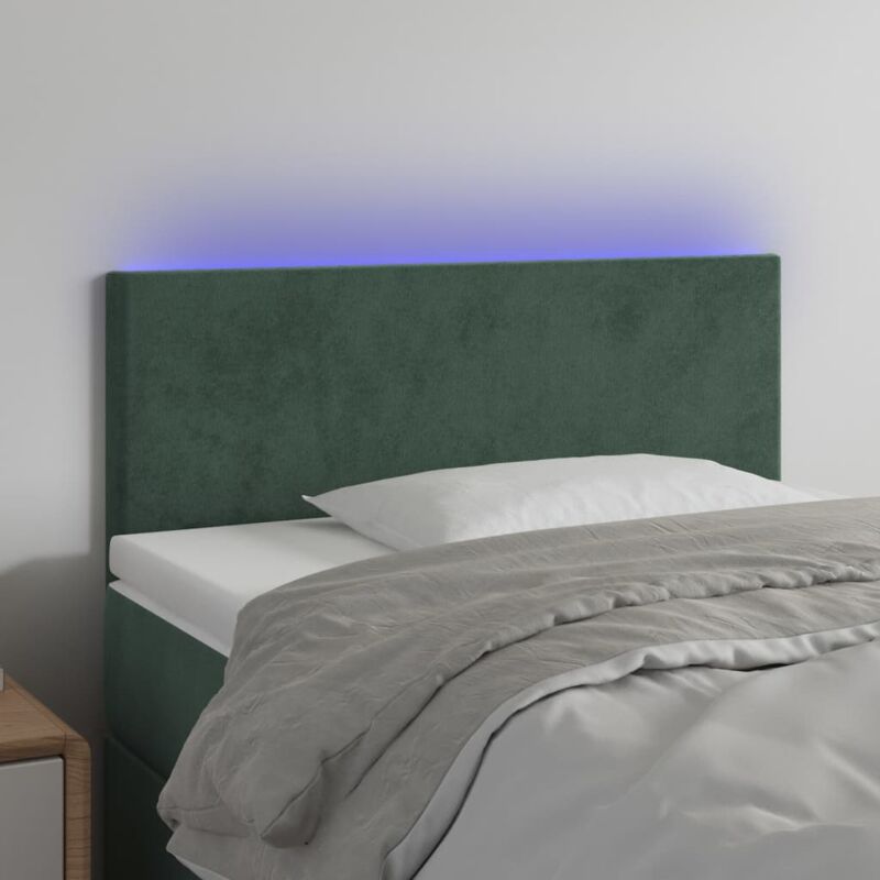 foto del prodotto testiera a led verde scuro 80x5x78 88 cm in velluto vidaxl