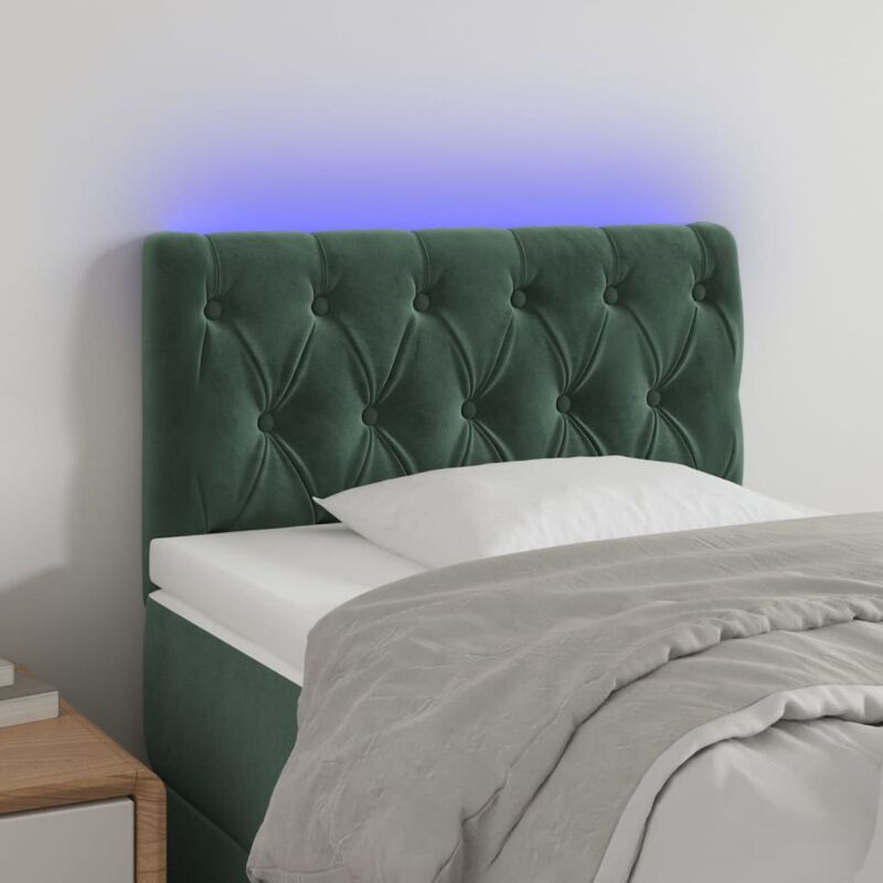 immagine 0 del prodotto testiera a led verde scuro 80x7x78 88 cm in velluto vidaxl