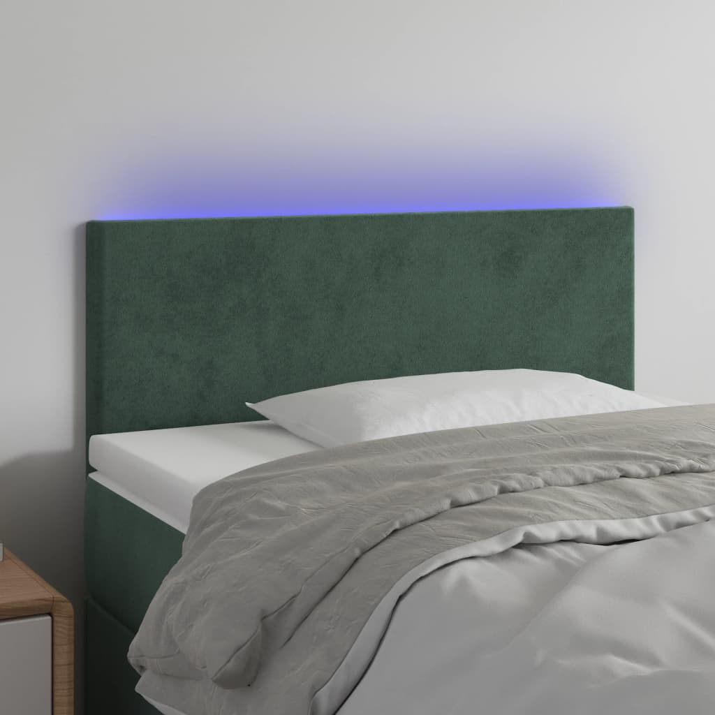 foto del prodotto testiera a led verde scuro 90x5x78 88 cm in similpelle