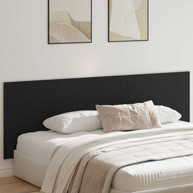 foto del prodotto testiera a muro in rovere nero 240x1.5x80 cm in legno ingegnerizzato vidaxl
