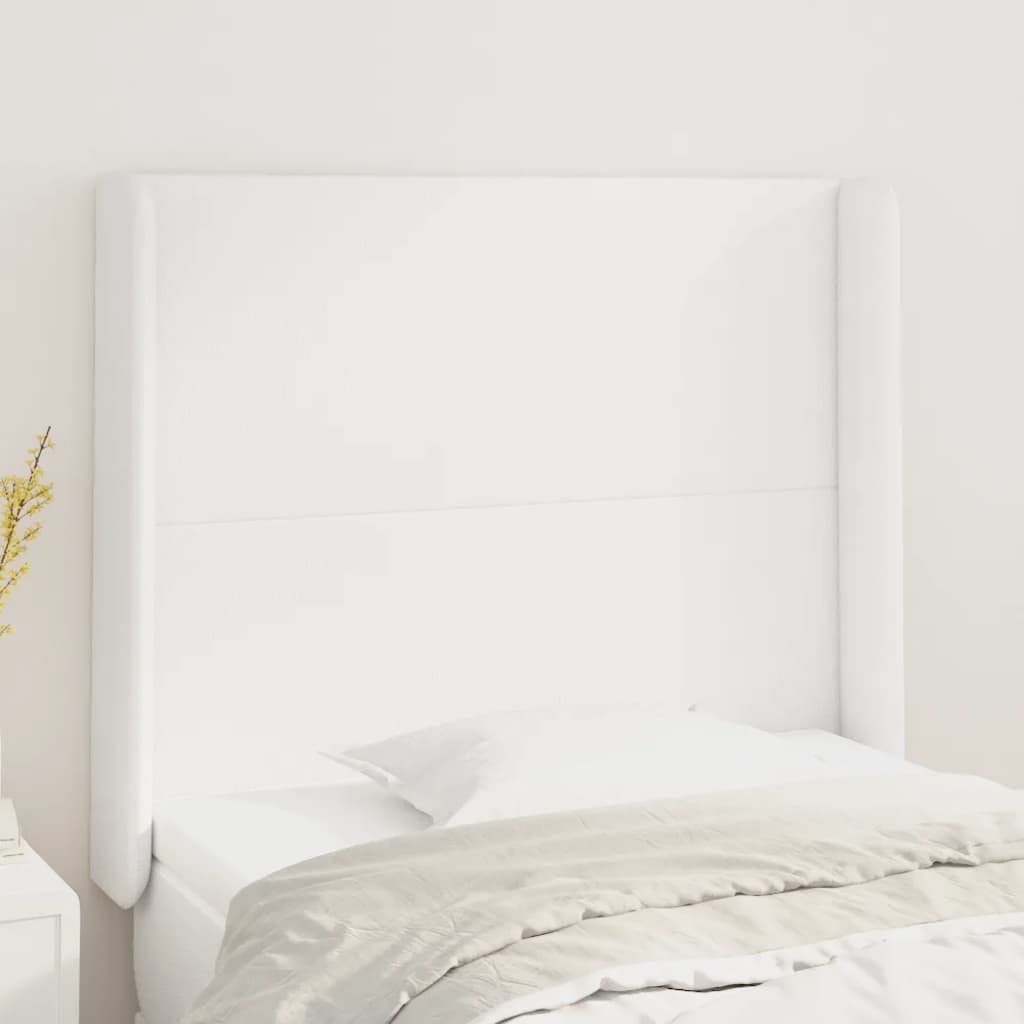 foto del prodotto testiera ad orecchio bianco 103x16x118 128 cm in similpelle cod mxl 42023