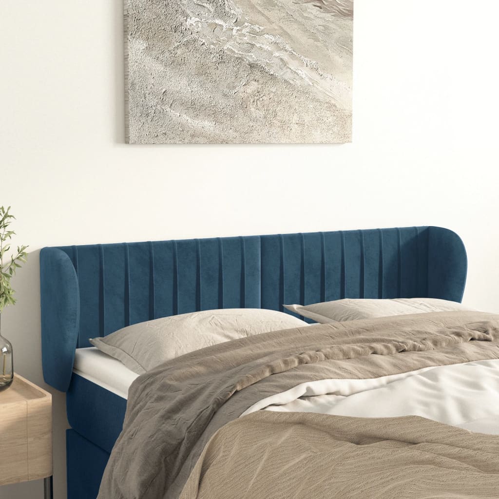 foto del prodotto testiera ad orecchio blu scuro 147x23x78 88 cm in vellutocod mxl 97662