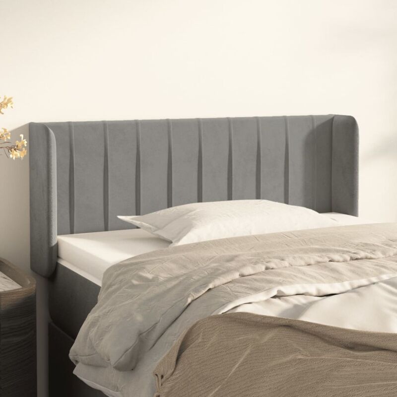 foto del prodotto testiera ad orecchio grigio chiaro 103x16x78 88 cm in velluto vidaxl