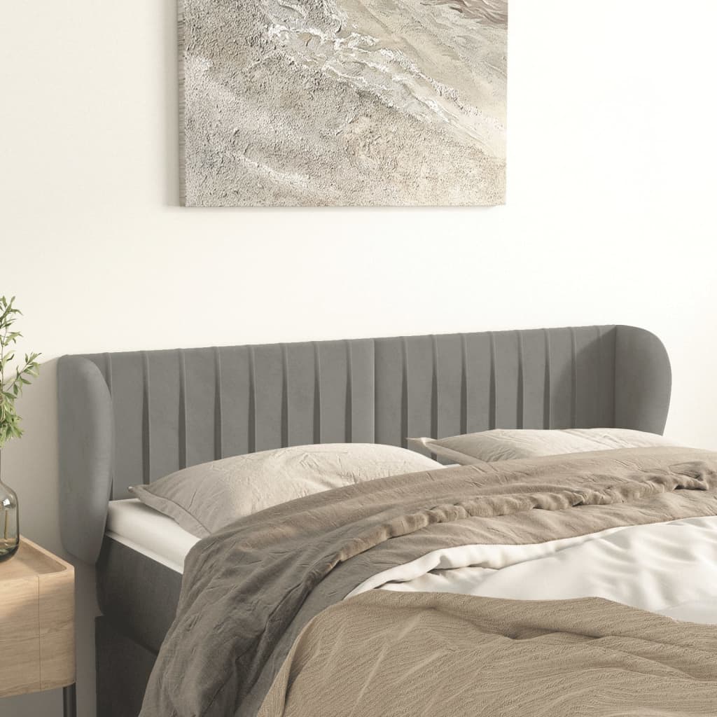 foto del prodotto testiera ad orecchio grigio chiaro 147x23x78 88 cm in velluto