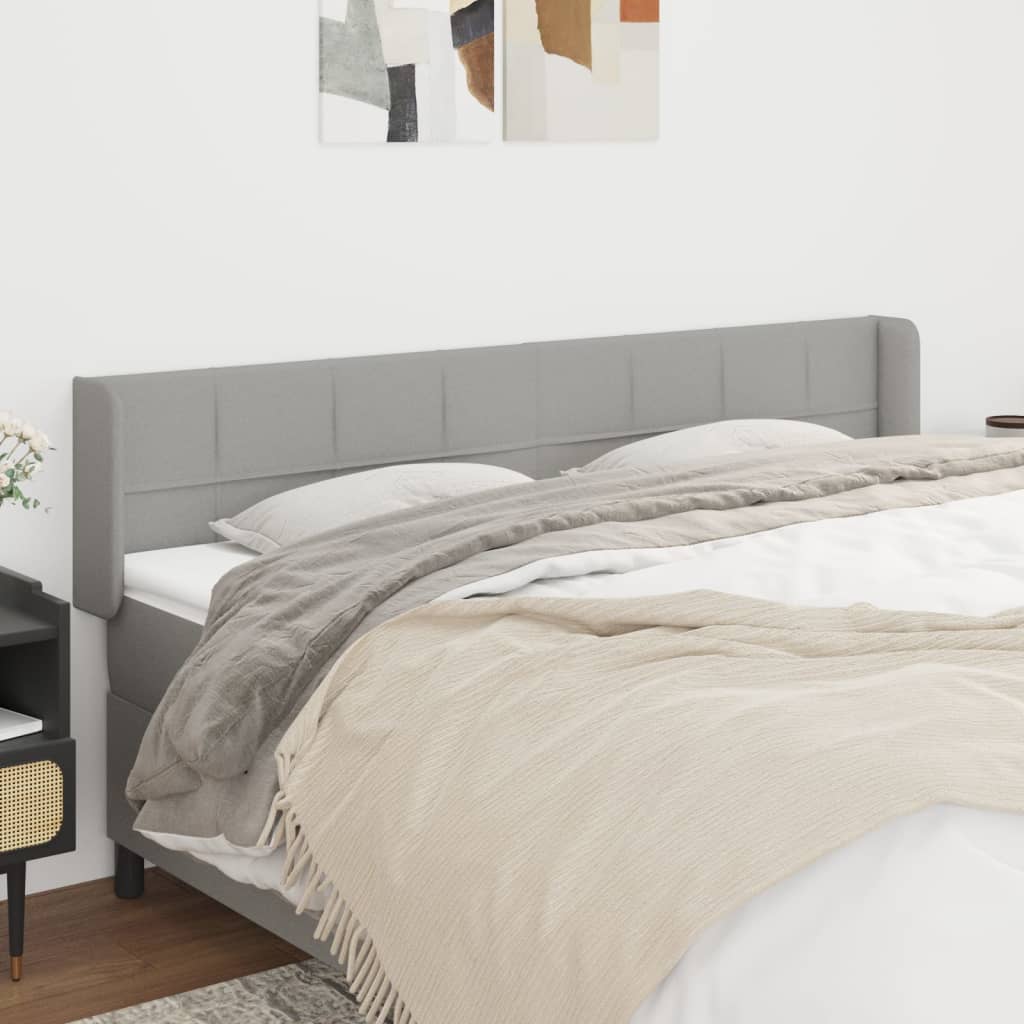 foto del prodotto testiera ad orecchio grigio chiaro 203x16x78 88 cm in tessuto cod mxl 53322