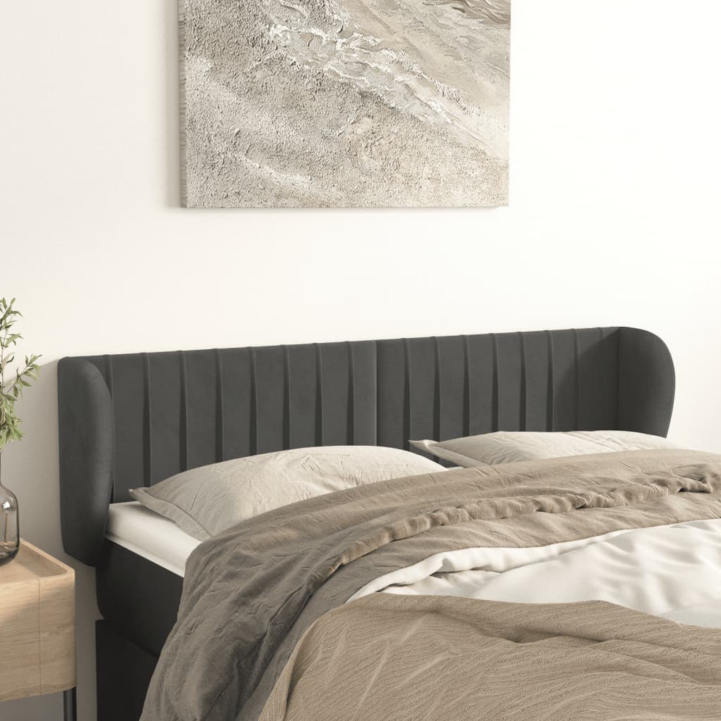 foto del prodotto testiera ad orecchio grigio scuro 147x23x78 88 cm in velluto cod mxl 47753