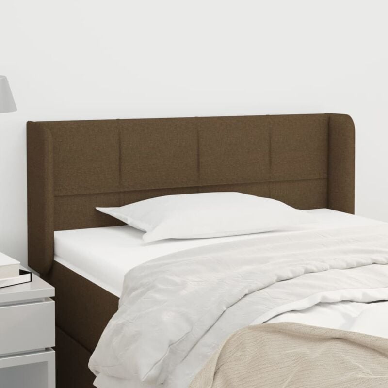 foto del prodotto testiera ad orecchio marrone scuro 83x16x78 88 cm in tessuto vidaxl