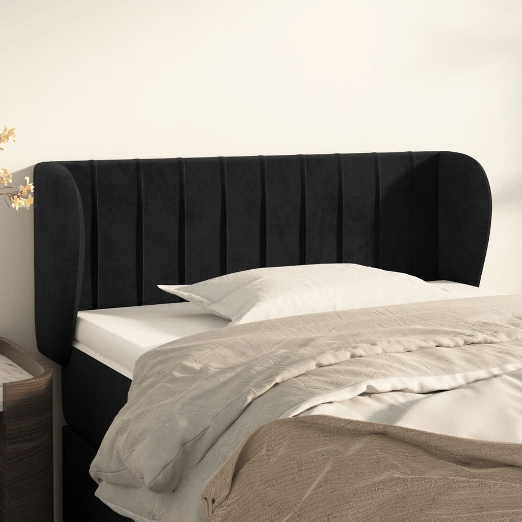foto del prodotto testiera ad orecchio nera 83 x 23 x 78 88 cm in velluto vidaxl