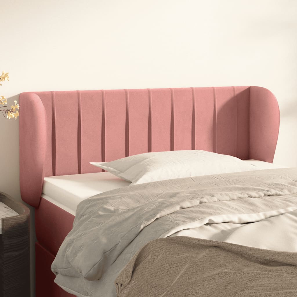 foto del prodotto testiera ad orecchio rosa 103x23x78 88 cm in velluto cod mxl 49859